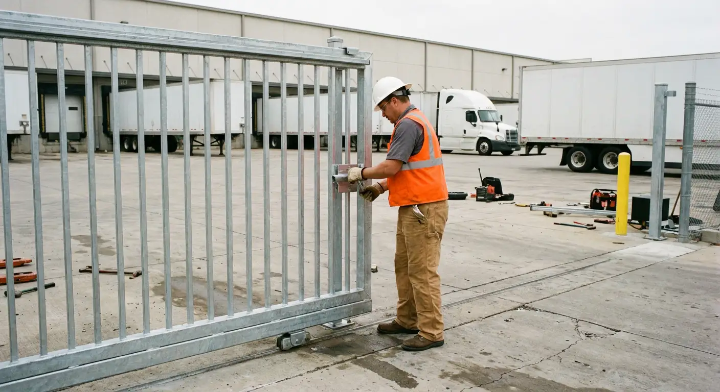 Heavy-duty temporary fencing installation in Spring