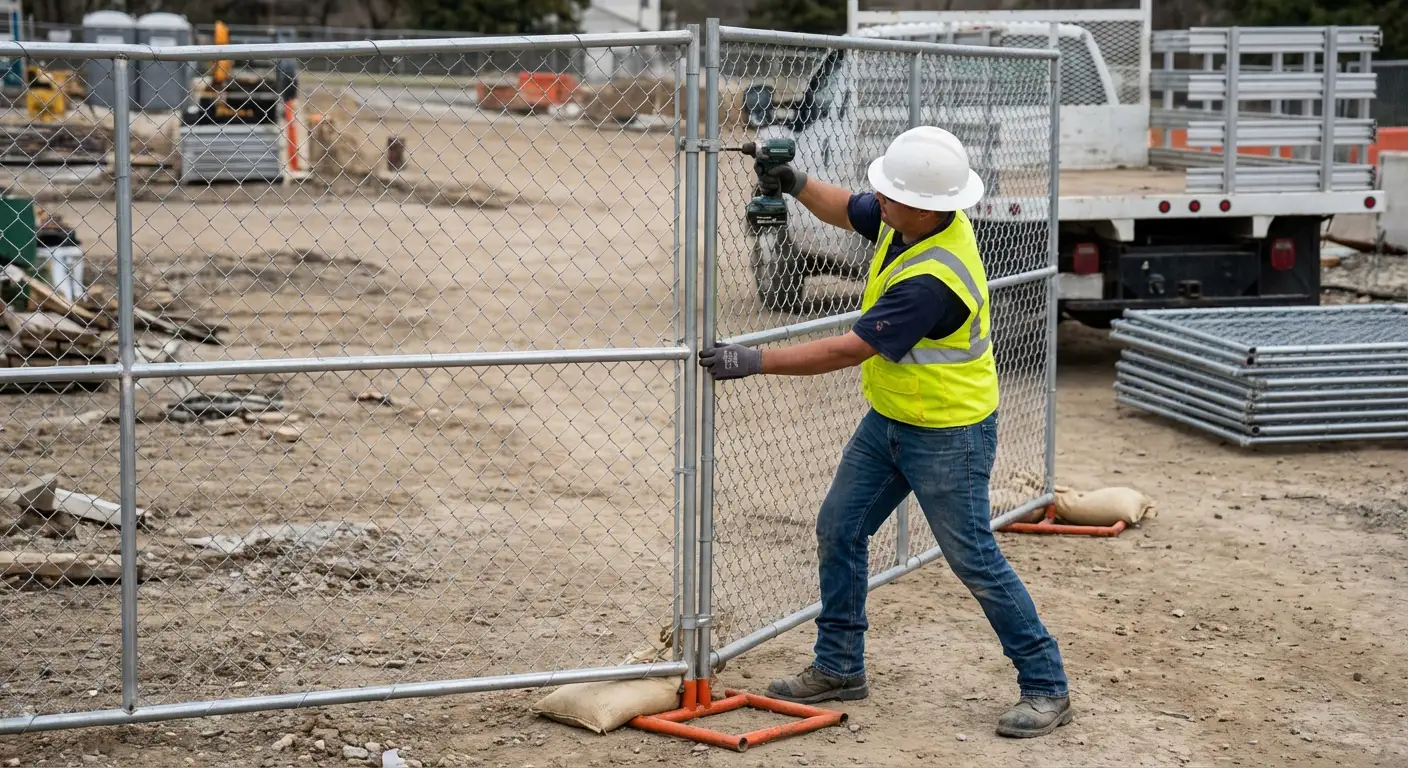 Modular fence reconfiguration system in action in Spring, TX