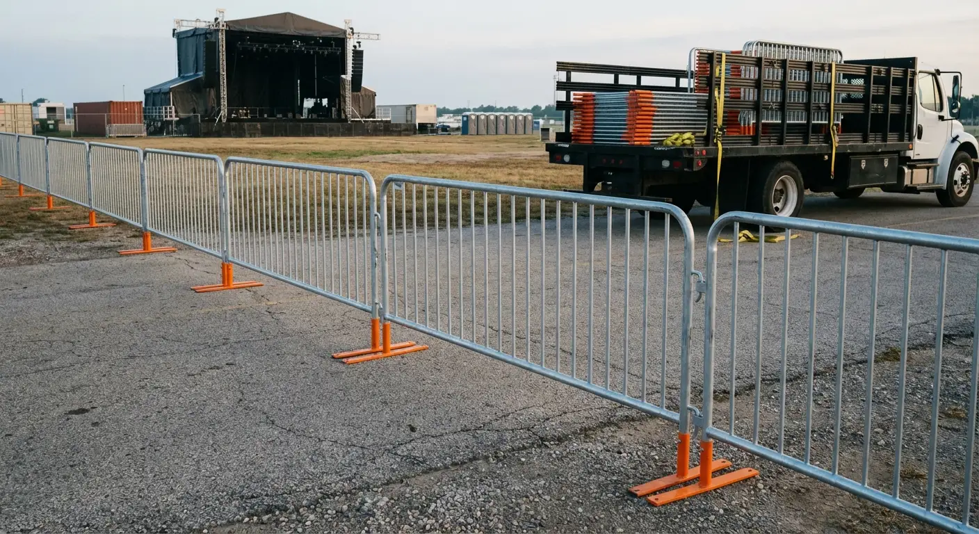 Crowd control barricade setup in Spring, TX