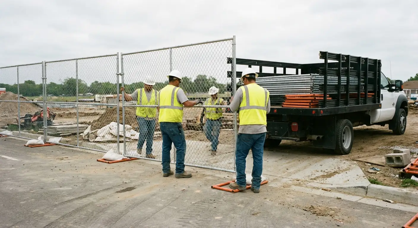 Spring Creek Site Fencing team securing a construction site perimeter