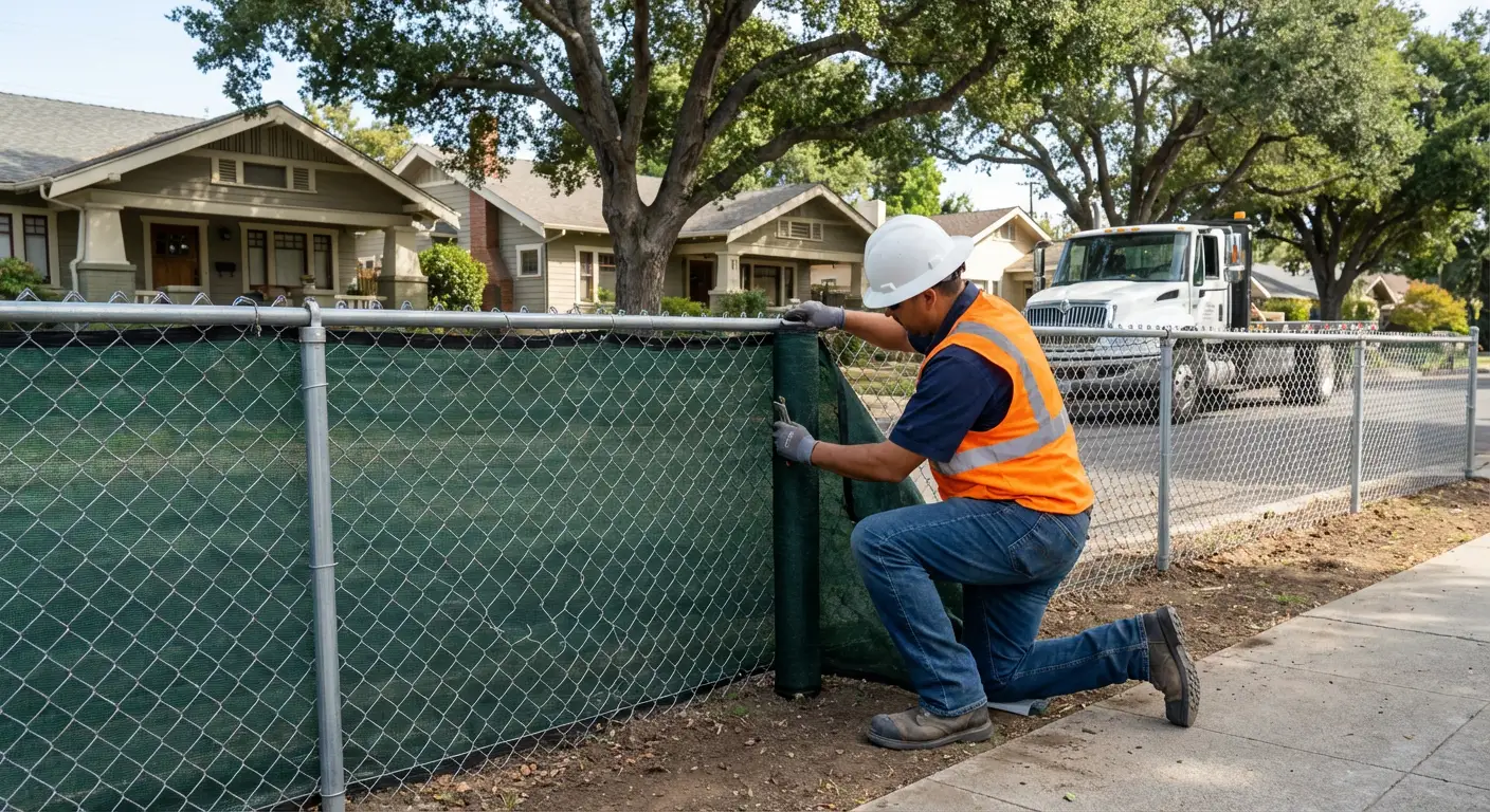 Temporary fence installation in Spring