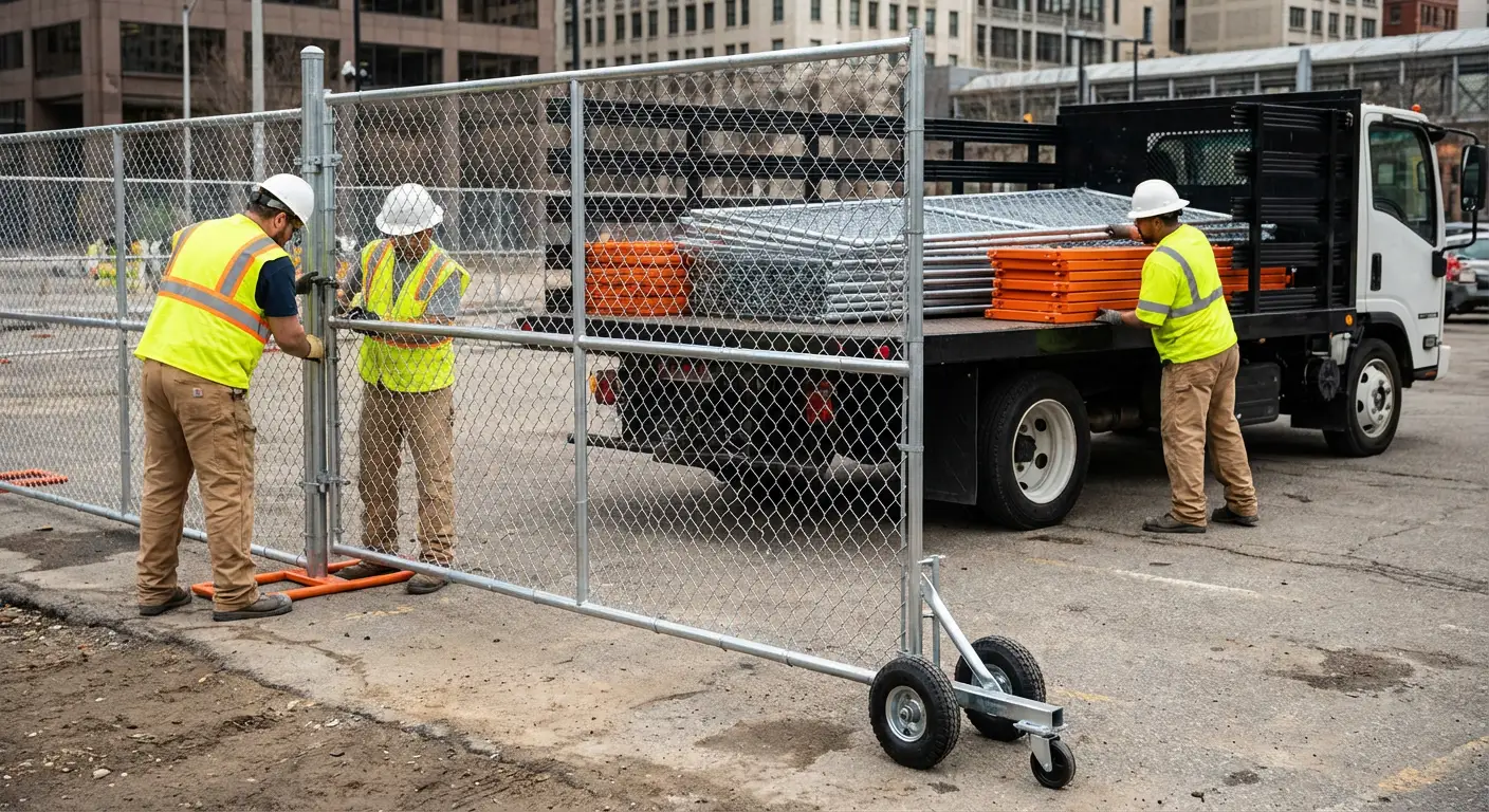 Temporary gate rental installation site in Spring