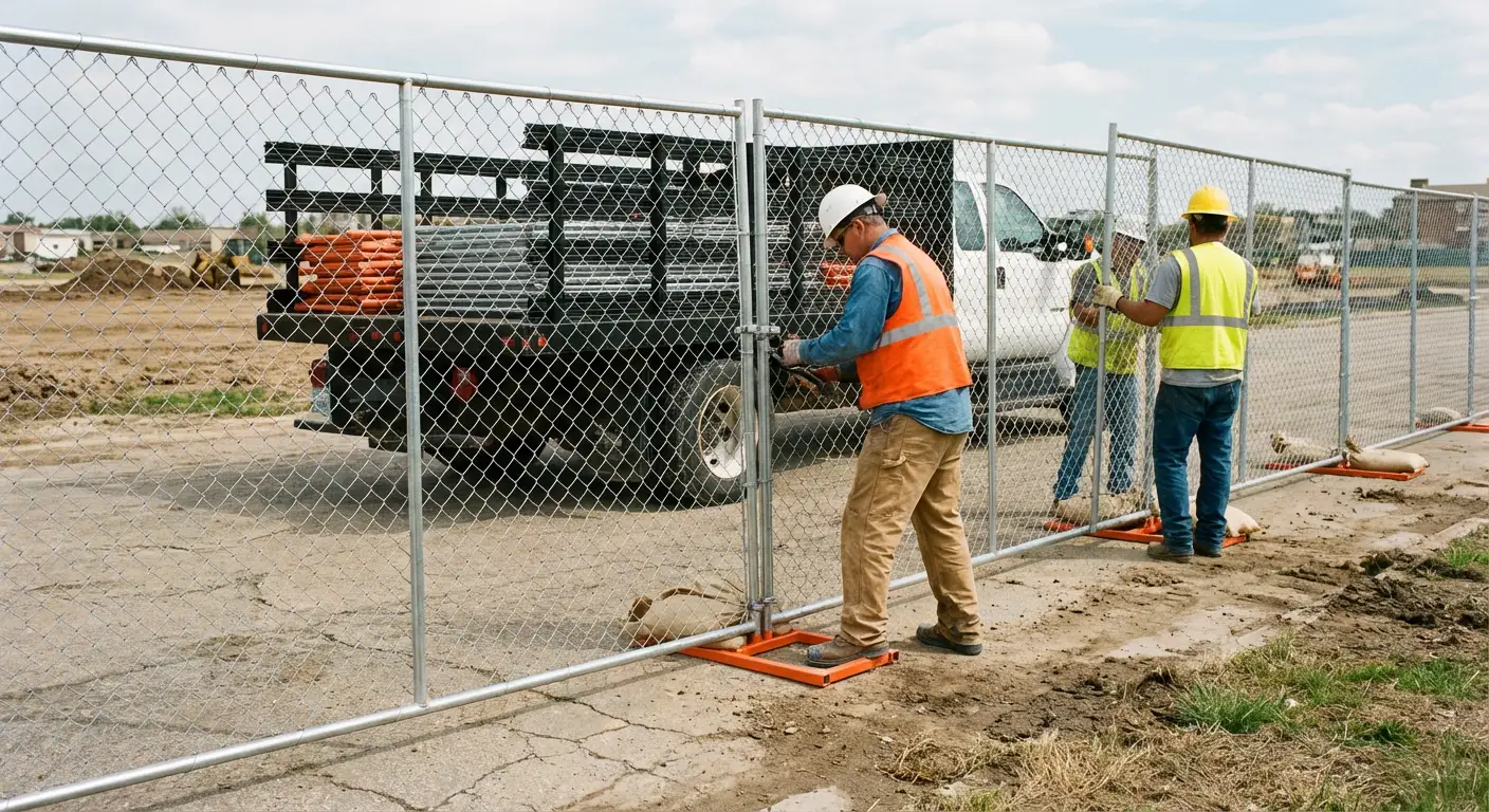 Temporary fencing deployment in Spring, TX