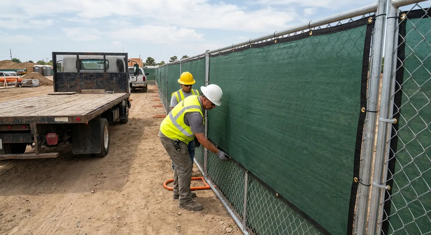 Temporary fence and barricade delivery truck in Spring, TX