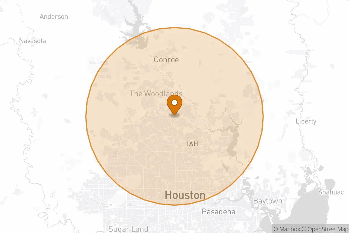 service area service area map in Spring, TX